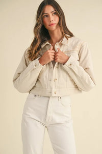 MABLE Embroidered Quilted Cropped Jacket - Brittney MADE