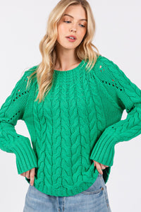 SAGE + FIG Cable-Knit Long Sleeve Sweater - Brittney MADE