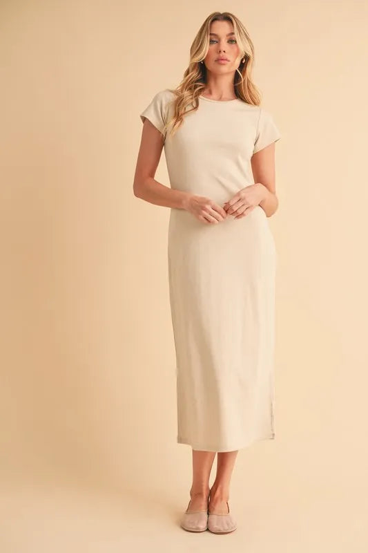 Aemi+Co Short Sleeve Midi Tee Dress - Brittney MADE
