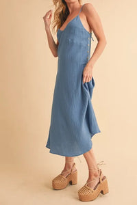 Aemi+Co Side Button Midi Cami Dress - Brittney MADE