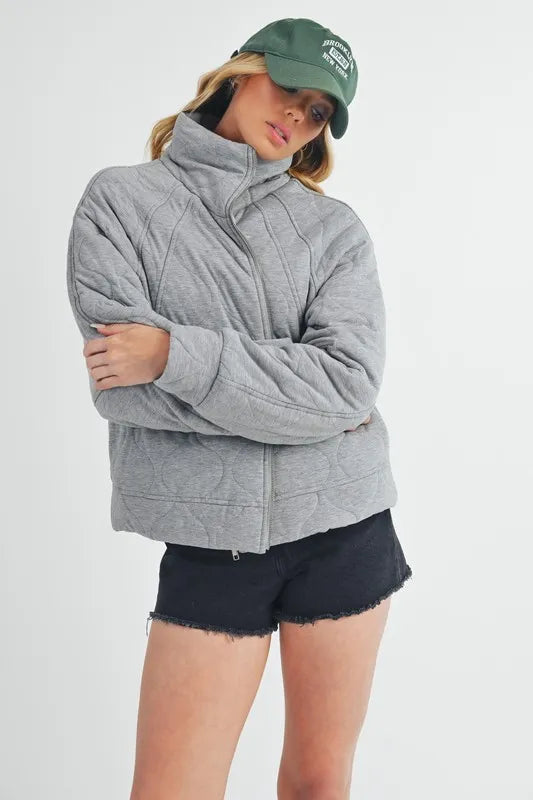 Aemi+Co Zip Up Raglan Sleeve Quilted Jacket - Brittney MADE