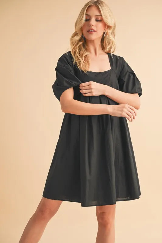 Aemi + Co Square Neck Babydoll Dress with Pockets - Brittney MADE
