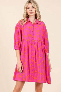 Mittoshop Zebra Print Button Down Shirt Mini Dress - Brittney MADE