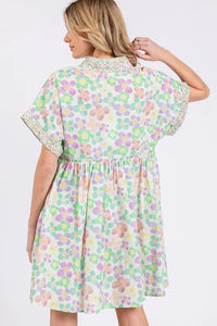 SAGE+FIG Floral Babydoll Short Sleeves Dress - Brittney MADE