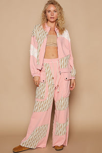 POL Applique Patchwork Zip Up Jacket - Brittney MADE