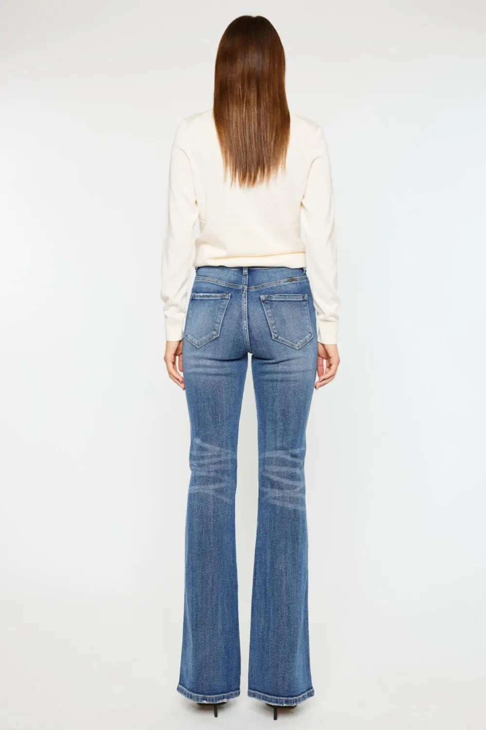 Kancan Cat's Whiskers High Waist Flare Jeans - Brittney MADE