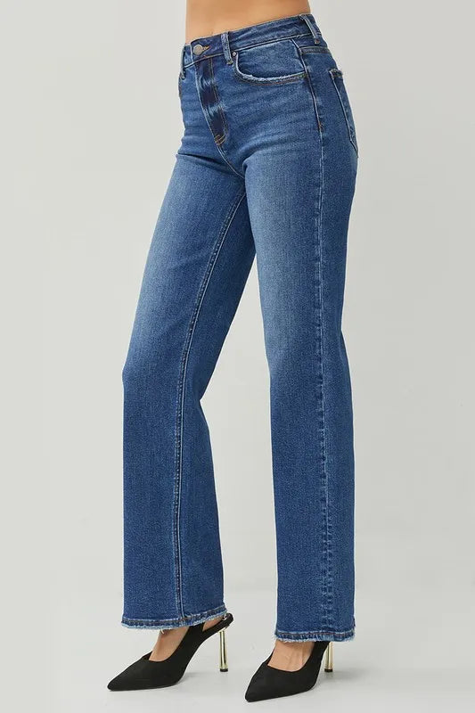 RISEN High Rise Straight Jeans - Brittney MADE