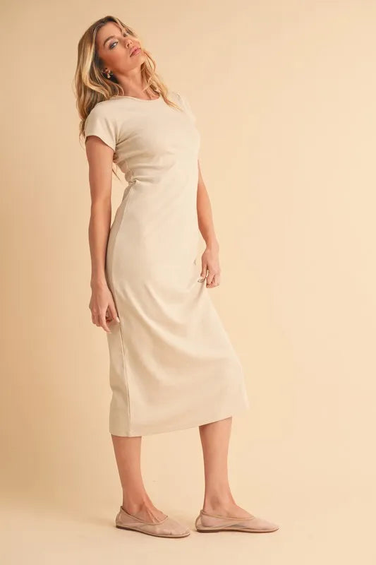 Aemi+Co Short Sleeve Midi Tee Dress - Brittney MADE