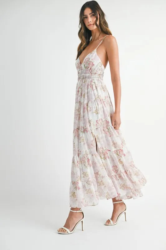 MABLE Floral Print Tiered Cami Maxi Dress - Brittney MADE