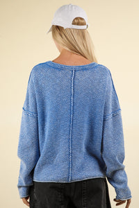 VERY J Mineral Washed Exposed Seam Sweater - Brittney MADE