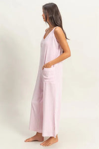 HYFVE Striped V-Neck Sleeveless Jumpsuit - Brittney MADE