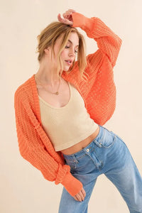 And The Why Fishnet Knitting Bolero Cardigan - Brittney MADE