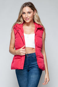 Snobbish Snap and Zip Closure Hooded Vest - Brittney MADE