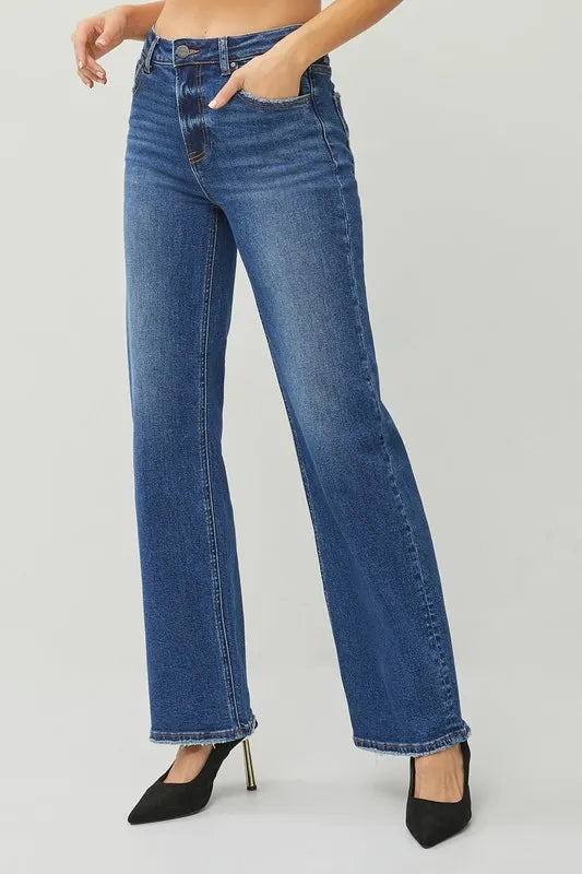 RISEN High Rise Straight Jeans - Brittney MADE