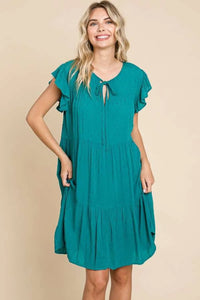 Culture Code Ruffle Cap Sleeve Tiered Dress - Brittney MADE