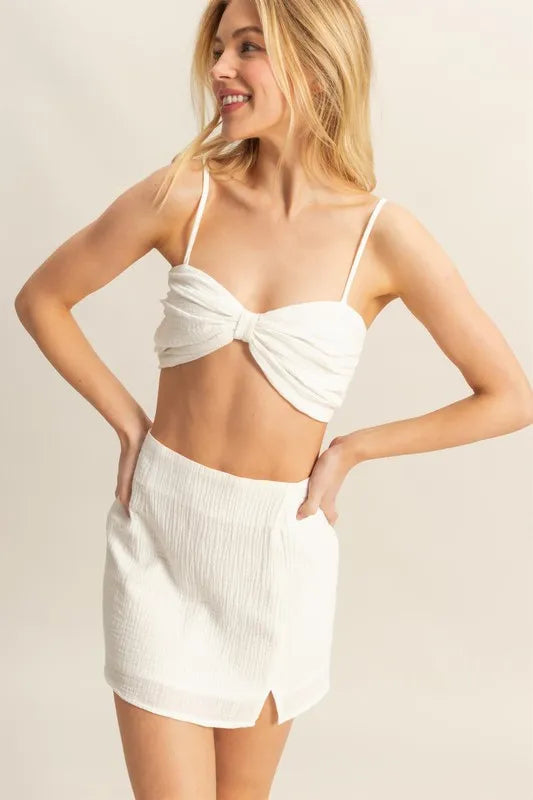 HYFVE Ruched Bra Top and Mini Skirt Set - Brittney MADE