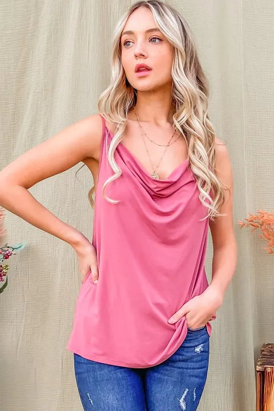 And The Why Cowl Neck Cami - Brittney MADE