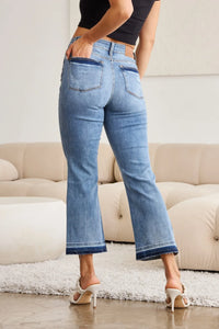 Judy Blue Full Size Release Hem Cropped Bootcut Jeans - Brittney MADE