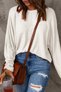 Double Take Full Size Round Neck Long Sleeve T-Shirt - Brittney MADE