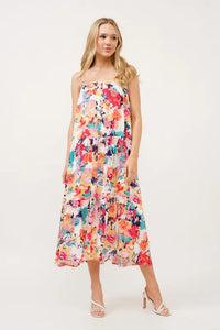 And The Why Tiered Floral Midi Cami Dress with Pockets - Brittney MADE