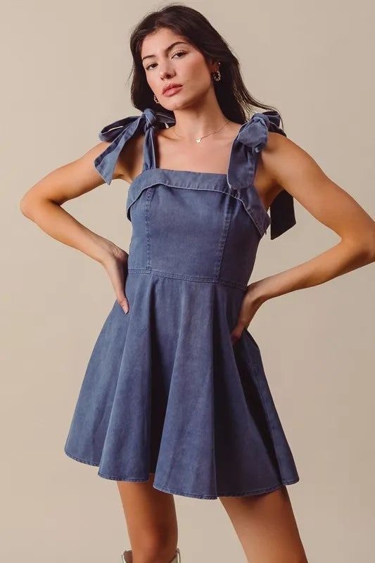 SO ME Fit and Flare Washed Gameday Dress - Brittney MADE