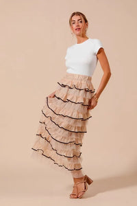 SO ME Layered Ruffled Tulle Maxi Skirt - Brittney MADE