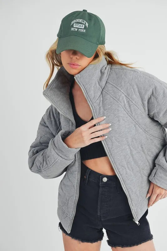 Aemi+Co Zip Up Raglan Sleeve Quilted Jacket - Brittney MADE