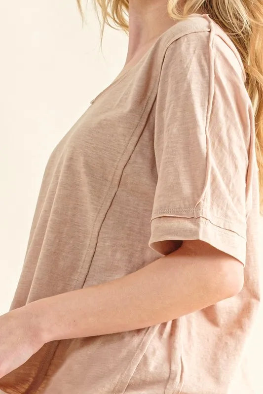 And The Why Vintage Slub Round Neck T-Shirt - Brittney MADE