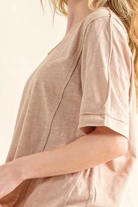 And The Why Vintage Slub Round Neck T-Shirt - Brittney MADE