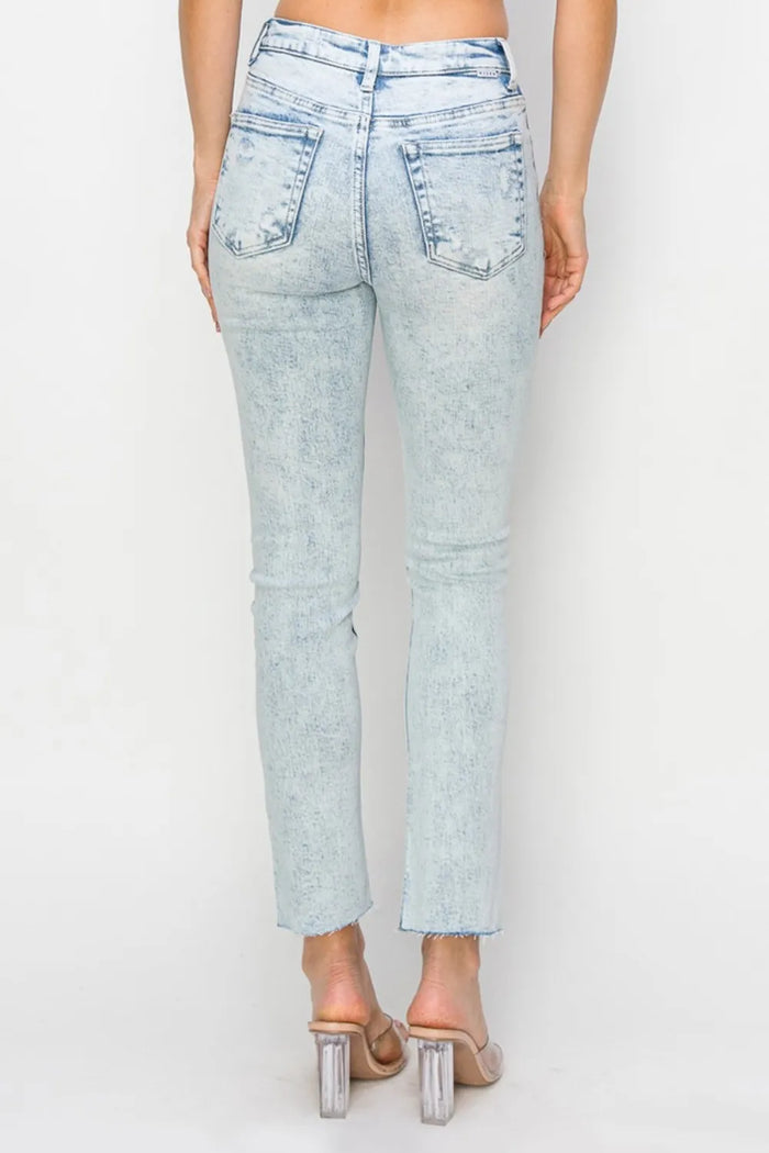 Risen Full Size High Rise Distressed Skinny Jeans - Brittney MADE