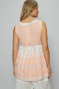 POL Floral V-Neck Sleeveless Peplum Blouse - Brittney MADE