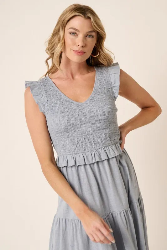 Mittoshop Smocked Ruffled Tiered Midi Dress - Brittney MADE