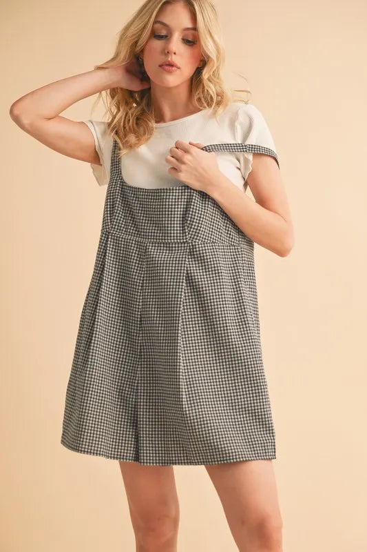Aemi+Co Plaid Square Neck Romper - Brittney MADE