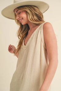 Aemi + Co V-Neck Wide Strap Tank - Brittney MADE