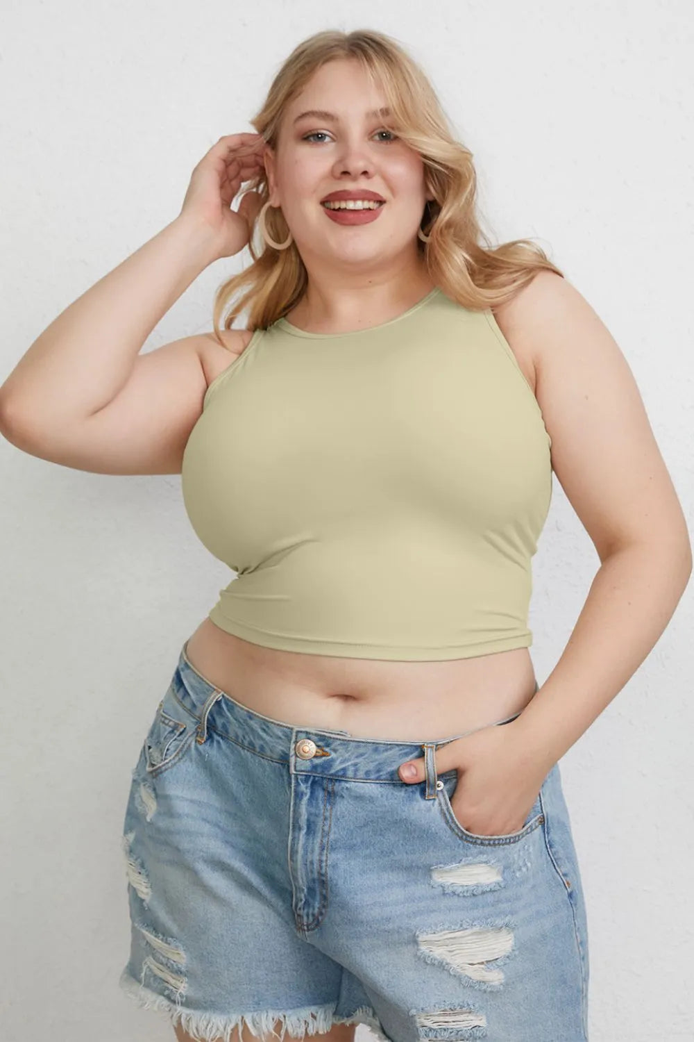 Basic Bae Full Size Round Neck Slim Tank - Brittney MADE