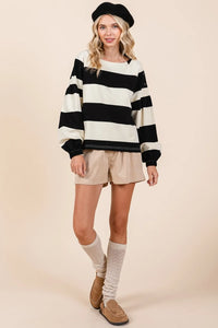 Mittoshop Striped Snap Shoulder Long Sleeve T-Shirt - Brittney MADE