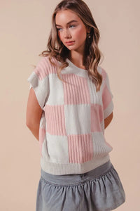 SO ME Check Plaid Casual Sweater Top - Brittney MADE