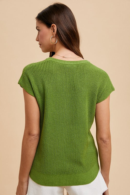 Annie Wear Round Neck Short Sleeve Sweater - Brittney MADE
