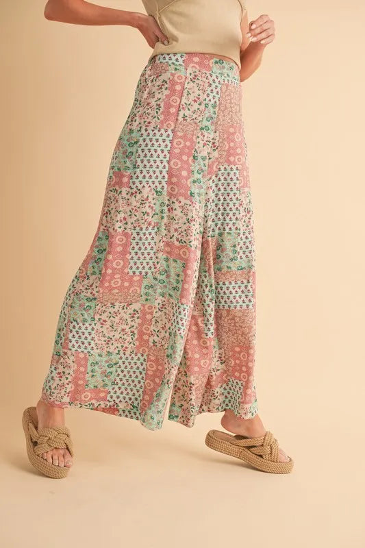 Aemi+Co Printed Wide Leg Pants - Brittney MADE