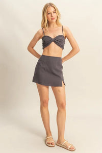 HYFVE Ruched Bra Top and Mini Skirt Set - Brittney MADE