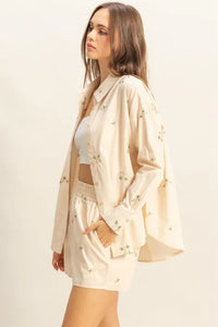 HYFVE Embroidered Long Sleeve Short and Shorts Set - Brittney MADE