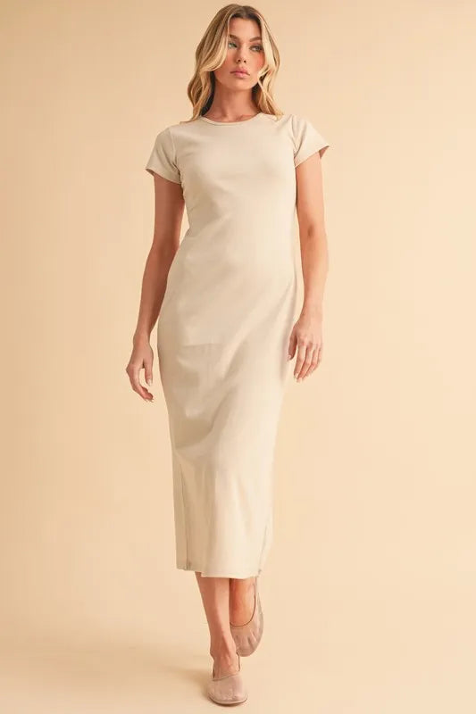 Aemi+Co Short Sleeve Midi Tee Dress - Brittney MADE