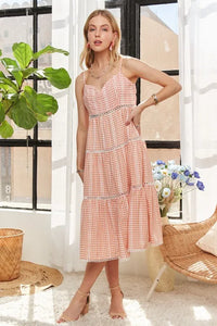 ADORA Gingham Detail Washed Dress - Brittney MADE