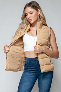 Snobbish Zip Up Turtleneck Vest with Pockets - Brittney MADE