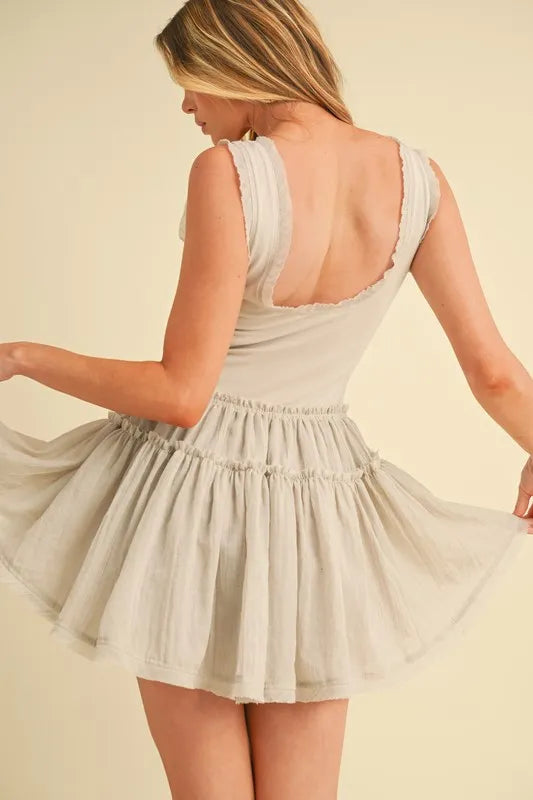Aemi+Co Frill Sleeveless Drop Waist Mini Dress - Brittney MADE
