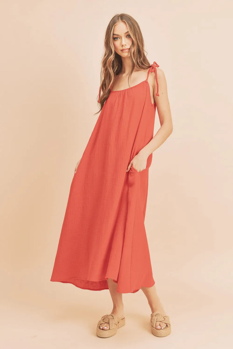 Aemi+Co Midi Cami Dress with Pockets - Brittney MADE