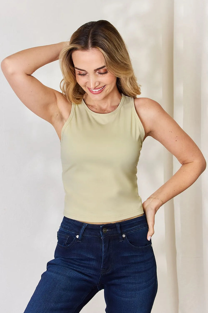 Basic Bae Full Size Round Neck Slim Tank - Brittney MADE