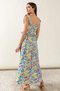 BiBi Floral Ruffle Trim Smocked Cami Dress - Brittney MADE