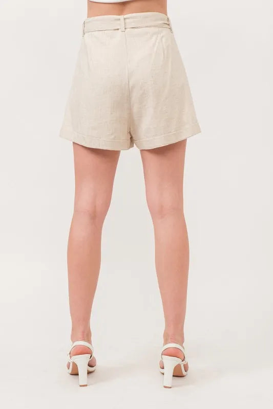 And The Why Linen Blend Flowy Shorts - Brittney MADE