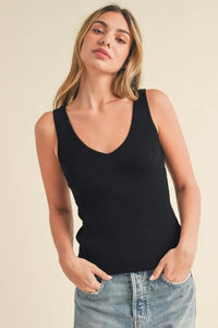Aemi + Co Ribbed Wide Strap Knit Tank - Brittney MADE